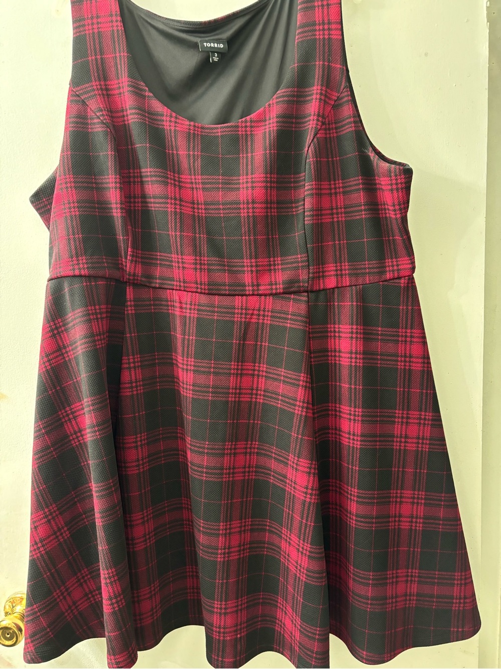 torrid Black and Red Plaid Sleeveless Fit & Flare Dress